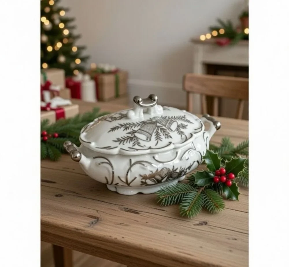 Norcrest 25th Silver Wedding Anniversary Dish With Lid Porcelain SMALL B-164